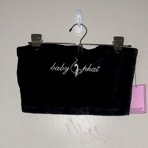 baby phat x Forever21 black velvet tube top